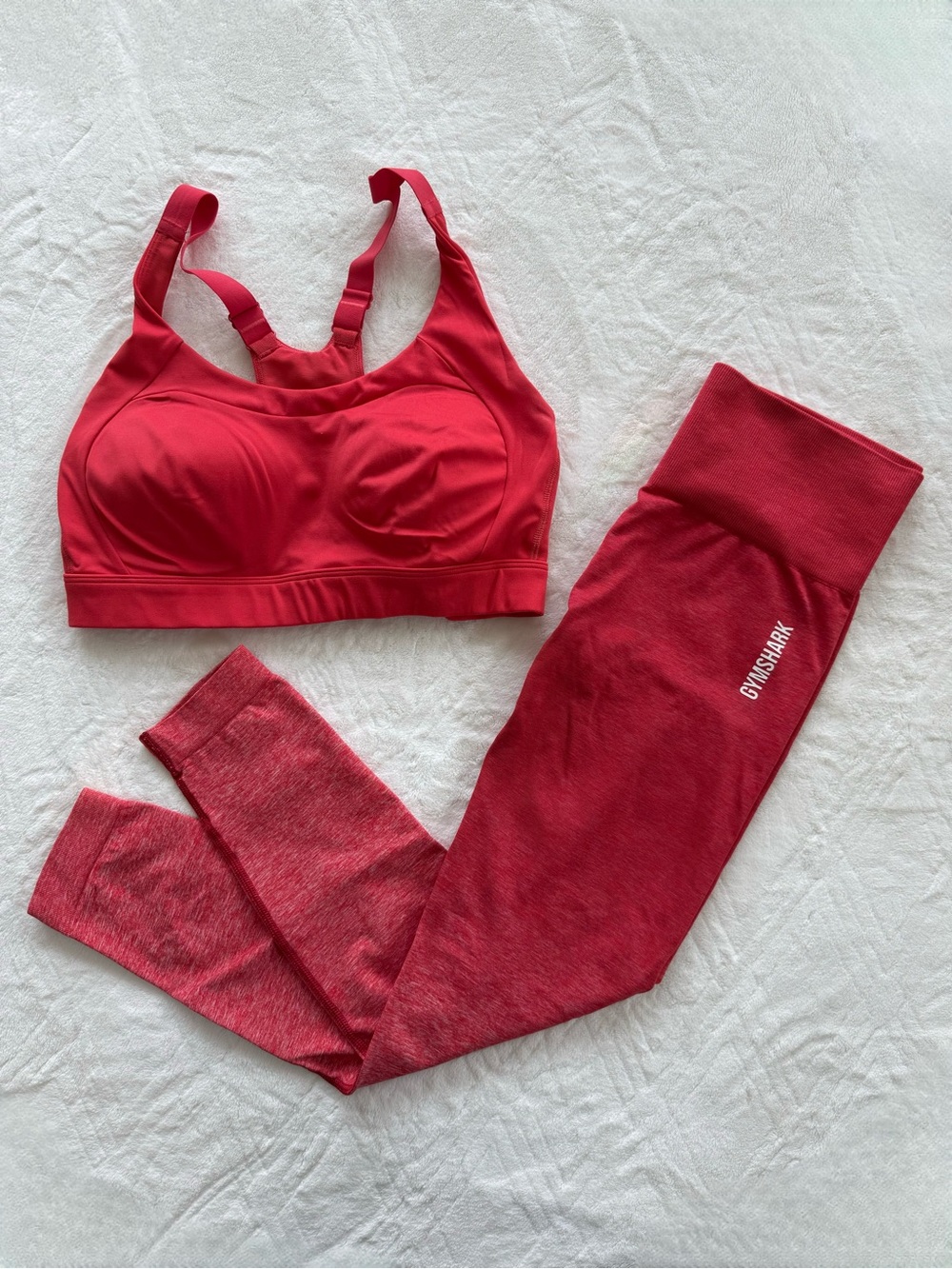 Gymshark Dark Orange-Red Ombre Seamless Leggings Set
